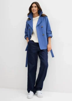 bonprix Jacken & Mäntel|kurzer Trenchcoat hellindigo
