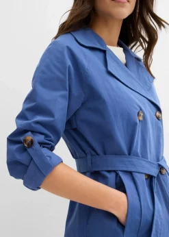 bonprix Jacken & Mäntel|kurzer Trenchcoat hellindigo