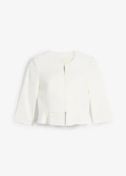 bonprix Bekleidung·Blazer|Umstandsmode|Kurzer Umstandsblazer aus Satin wollweiß