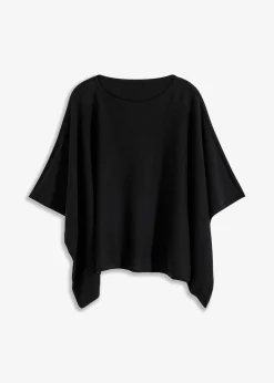 bonprix Ponchos|Schuhe & Accessoires In Spezialgrößen·Tücher & Ponchos|kurzer Wollponcho schwarz
