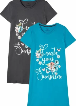 Kurzes Nachthemd aus reiner Baumwolle (2er Pack)|bonprix Clearance