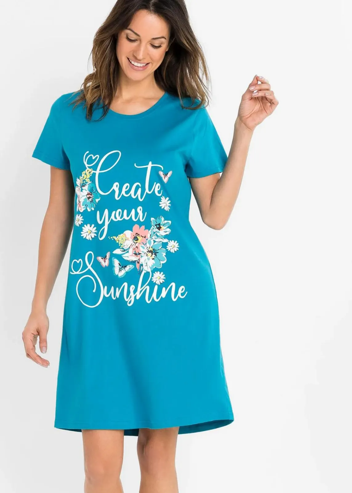 Kurzes Nachthemd aus reiner Baumwolle (2er Pack)|bonprix Clearance