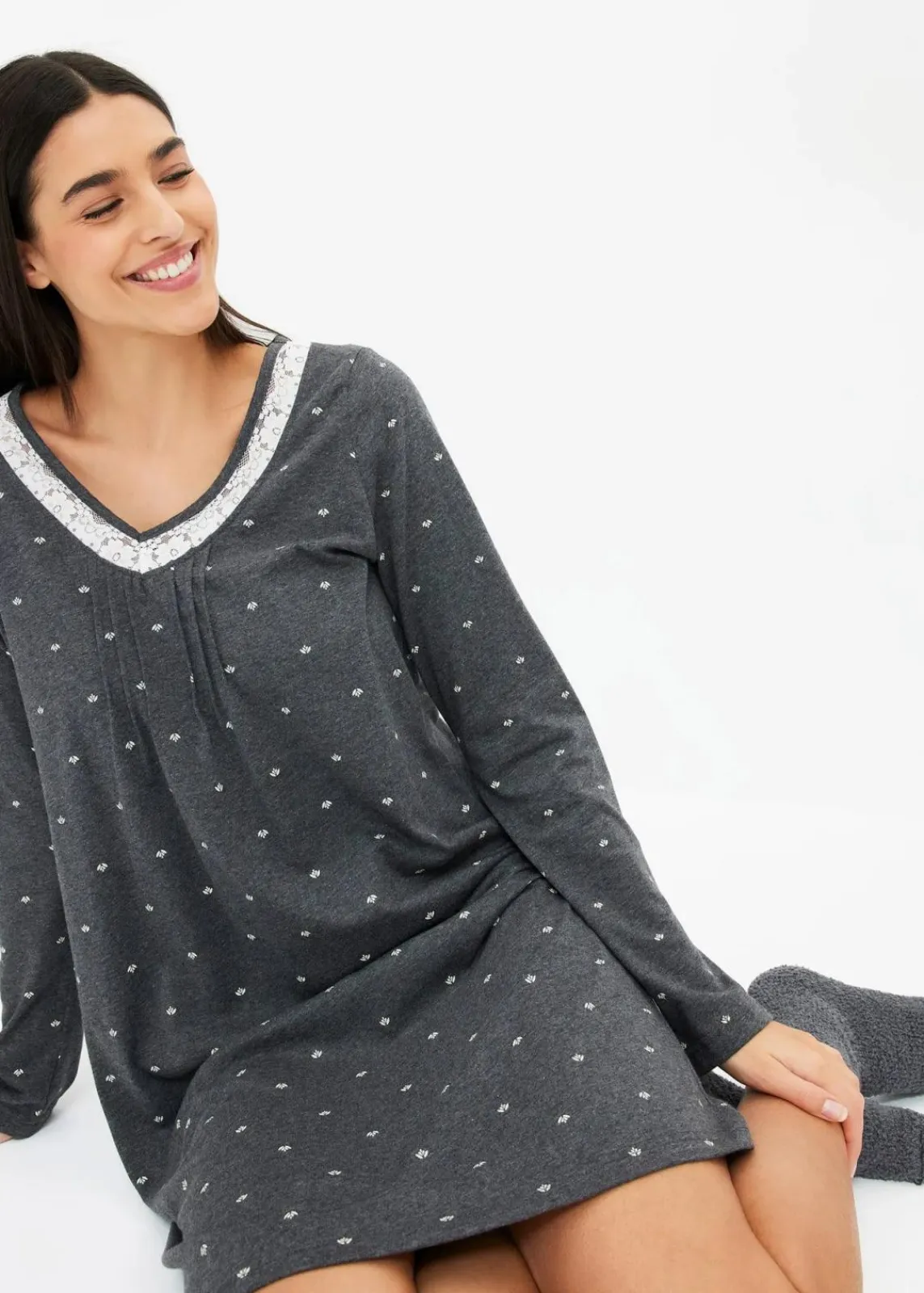 Kurzes Nachthemd mit langen Ärmeln|bonprix Clearance