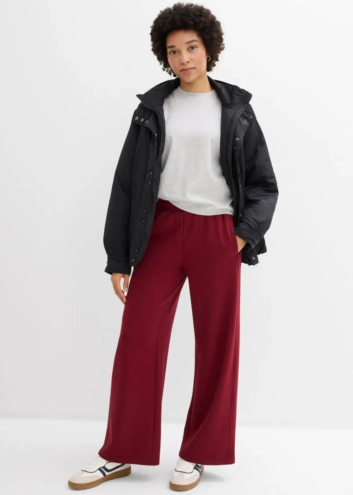 bonprix Shirts & Tops|Basics|Kurzes Oversize-Shirt aus reiner schwerer Bio-Baumwolle hellgrau meliert