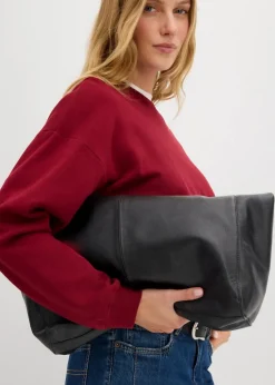 bonprix Nachhaltigere Materialien|Sweat|Kurzes Oversize-Sweatshirt aus reiner Bio-Baumwolle pflaumenrot