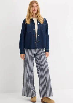 bonprix Bekleidung·Röcke|Bekleidung·Blusen & Tuniken|Kurzes Oversize-Sweatshirt aus reiner Bio-Baumwolle silbergrün