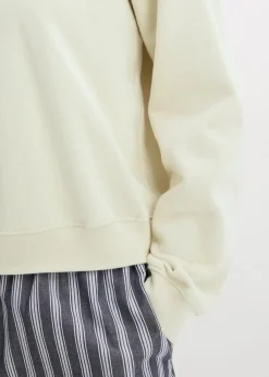 bonprix Bekleidung·Röcke|Bekleidung·Blusen & Tuniken|Kurzes Oversize-Sweatshirt aus reiner Bio-Baumwolle silbergrün