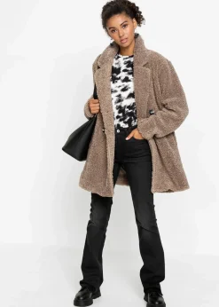 bonprix Jacken & Mäntel|Bekleidung·Hosen|Kurzmantel taupe