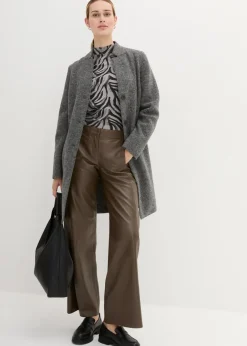 bonprix Bekleidung·Hosen|Jacken & Mäntel|Kurzmantel aus Wolle mittelgrau meliert