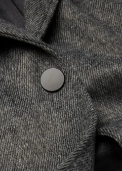 bonprix Bekleidung·Hosen|Jacken & Mäntel|Kurzmantel in Wolloptik schwarz meliert