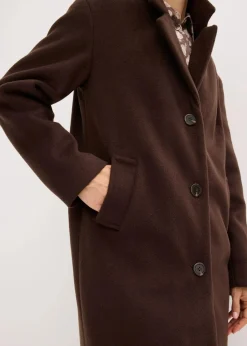 bonprix Bekleidung·Hosen|Jacken & Mäntel|Kurzmantel in Wolloptik dunkelbraun