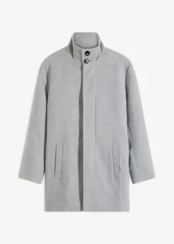 bonprix Große Größen|Jacken & Mäntel|Kurzmantel in Wolloptik hellgrau meliert