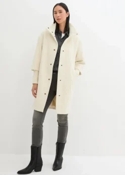 bonprix Jacken & Mäntel|Bekleidung·Hosen|Kurzmantel in Wolloptik natur