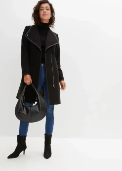 bonprix Bekleidung·Hosen|Jacken & Mäntel|Kurzmantel in Wolloptik schwarz