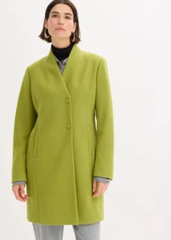 bonprix Jacken & Mäntel|Bekleidung·Hosen|Kurzmantel in Wolloptik moos