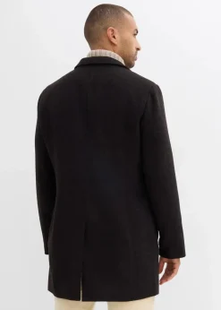 bonprix Jacken & Mäntel|Große Größen|Kurzmantel mit Wollanteil dunkelbraun meliert