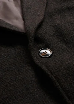 bonprix Jacken & Mäntel|Große Größen|Kurzmantel mit Wollanteil dunkelbraun meliert