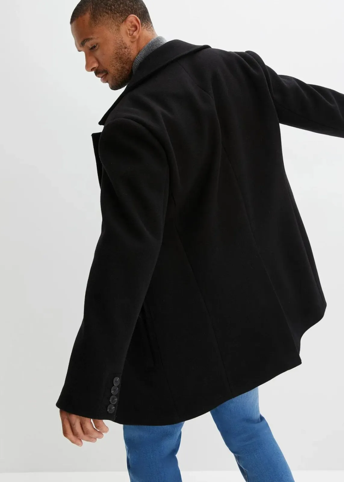 bonprix Große Größen|Jacken & Mäntel|Kurzmantel mit Woll-Anteil schwarz