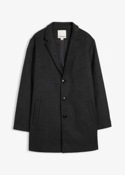 bonprix Große Größen|Jacken & Mäntel|Kurzmantel mit Wollanteil anthrazit meliert