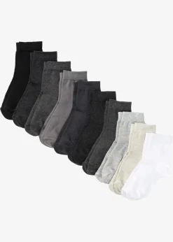 bonprix Socken & Strumpfhosen|Basics|Kurzsocken mit Bio-Baumwolle (10er Pack) grautöne