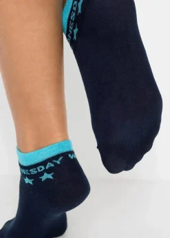 bonprix Mehrfachpacks|Mädchen·Strümpfe|Kurzsocken mit Bio-Baumwolle (7er Pack) dunkelblau mit Wochentagen