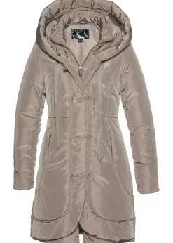 bonprix Jacken & Mäntel|Kurz-Steppmantel taupe
