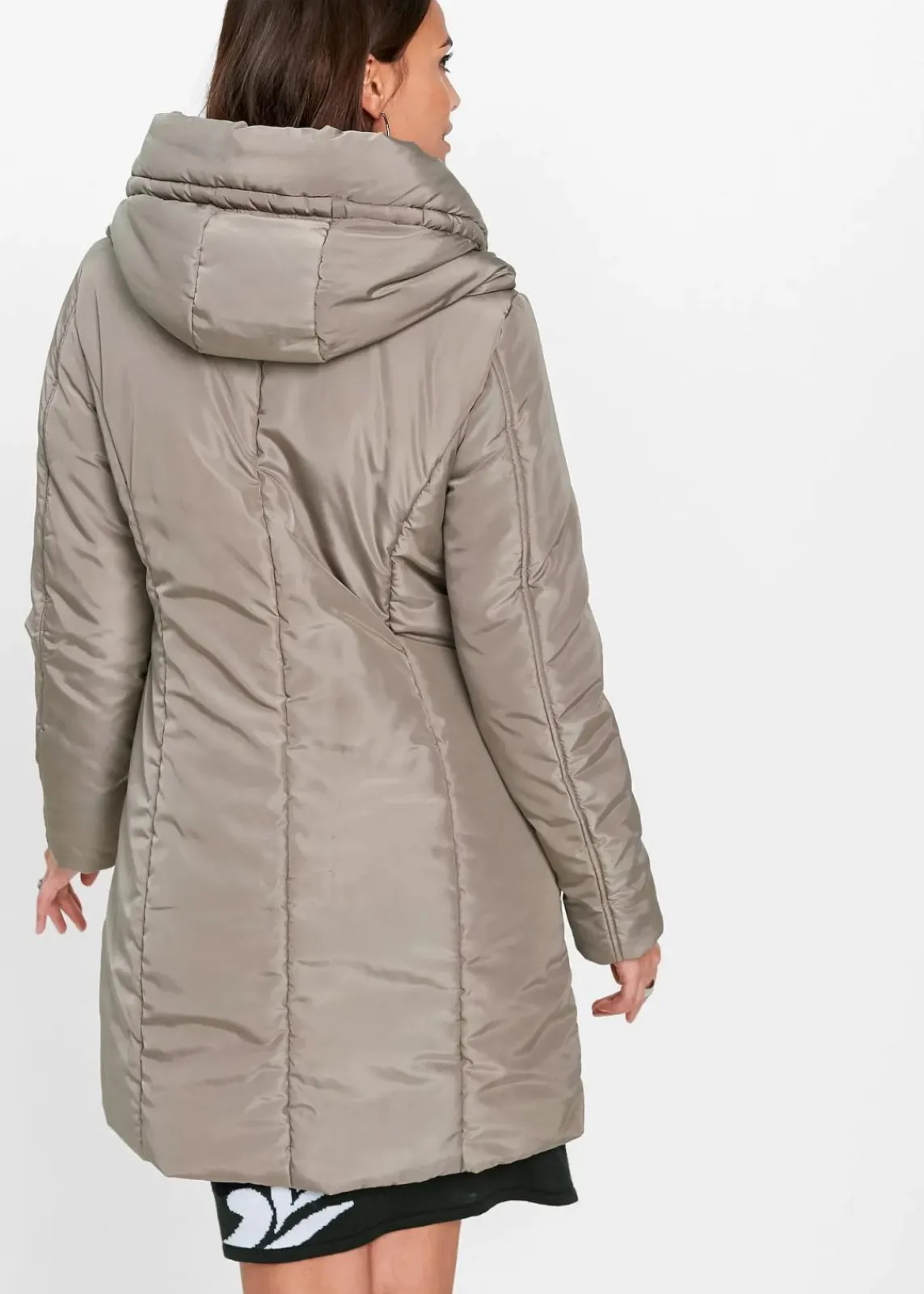 bonprix Jacken & Mäntel|Kurz-Steppmantel taupe