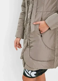 bonprix Jacken & Mäntel|Kurz-Steppmantel taupe