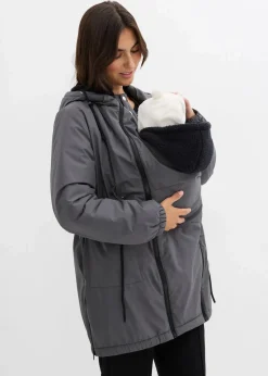 bonprix Bekleidung·Blazer|Umstandsmode|Kuschelig gefütterte Umstands-und Tragejacke dunkelgrau/schwarz