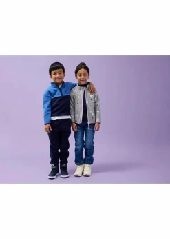 bonprix Mädchen 2-8 Jahre·Sweat & Strick|Mädchen 2-8 Jahre·Jacken & Outdoor|kuschelige Fleecejacke mit Kontrastdetails hellgrau meliert bedruckt