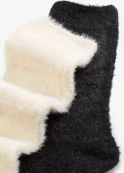 bonprix Homewear|Socken & Strumpfhosen|Kuschelsocken (4er Pack) schwarz +perlweiß