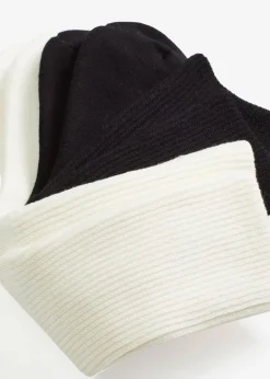 bonprix Homewear|Socken & Strumpfhosen|Kuschelsocken mit breitem Umschlag (2er Pack) weiß + schwarz