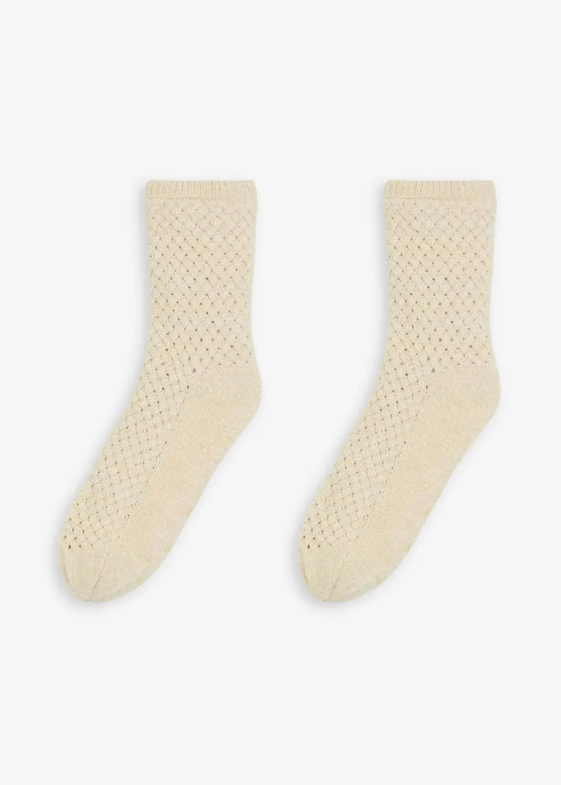 Kuschelsocken mit Lurexgarn, Teddyfutter und Antirutschsohle|bonprix Online