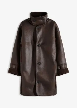 bonprix Bekleidung·Hosen|Jacken & Mäntel|Lammfellimitat-Jacke dunkelbraun