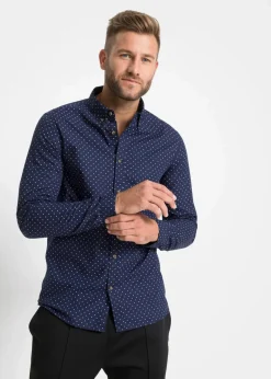 Langarmhemd aus reiner Baumwolle, Slim Fit|bonprix Hot