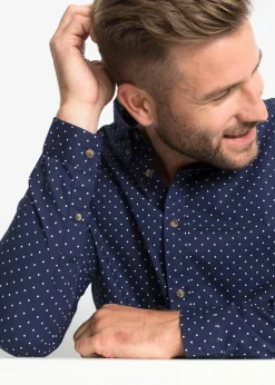 Langarmhemd aus reiner Baumwolle, Slim Fit|bonprix Hot