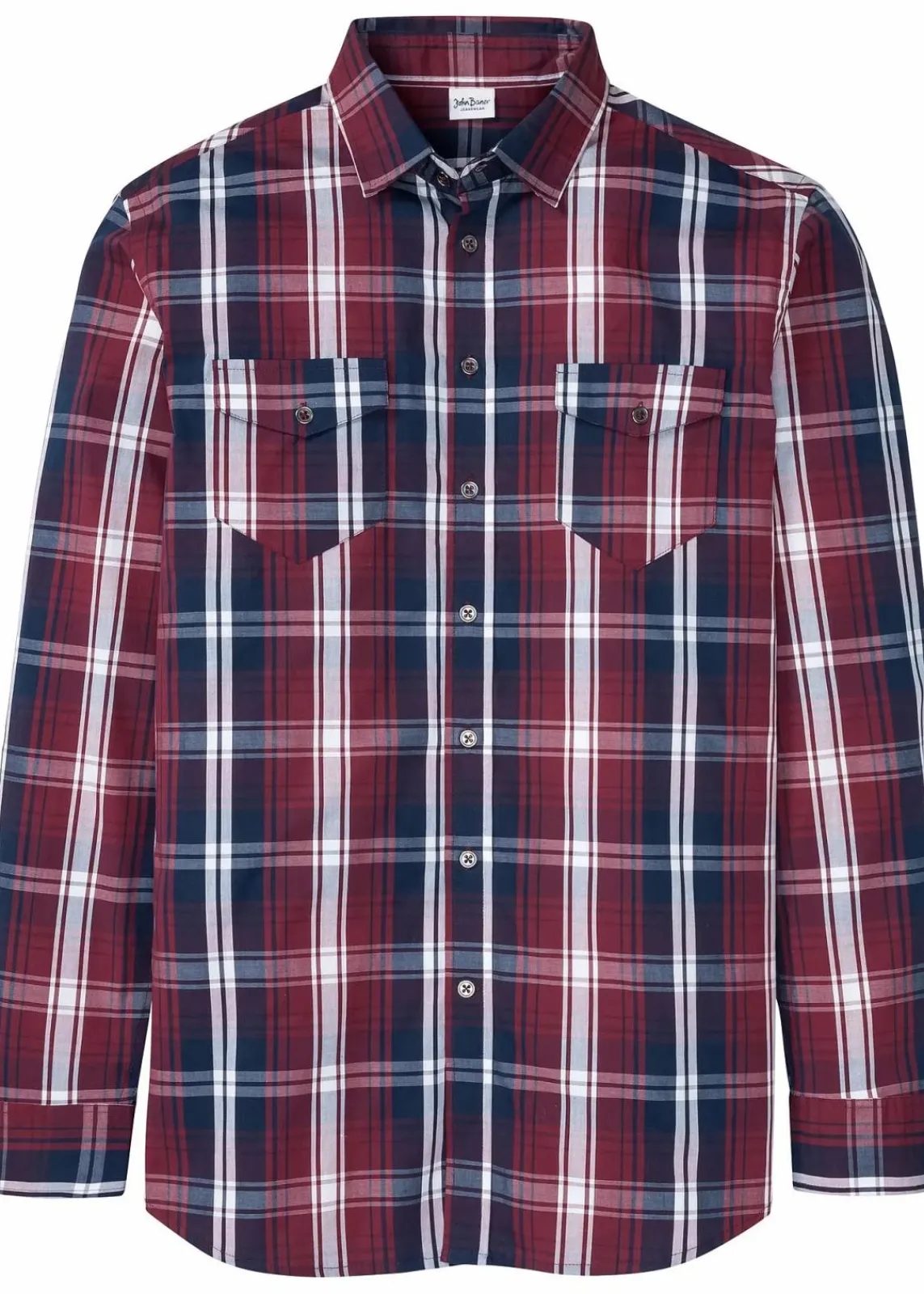 bonprix Große Größen|Hemden|Langarmhemd mit Komfortschnitt ahornrot kariert