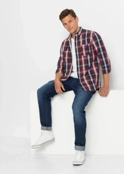 bonprix Große Größen|Hemden|Langarmhemd mit Komfortschnitt ahornrot kariert