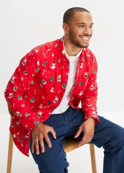Langarmhemd mit Weihnachtsmotiv aus reiner Baumwolle|bonprix Hot