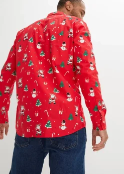 Langarmhemd mit Weihnachtsmotiv aus reiner Baumwolle|bonprix Hot