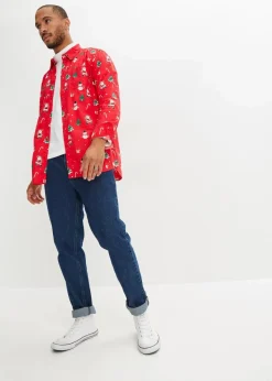 Langarmhemd mit Weihnachtsmotiv aus reiner Baumwolle|bonprix Hot