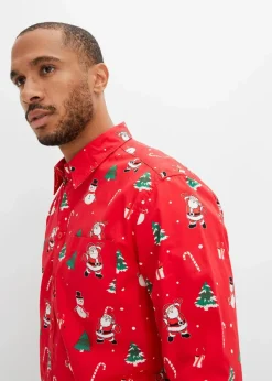 Langarmhemd mit Weihnachtsmotiv aus reiner Baumwolle|bonprix Hot