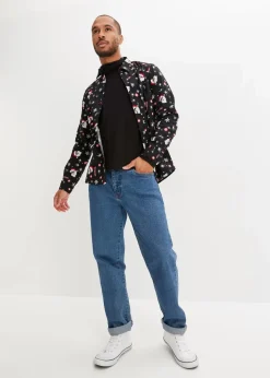Langarmhemd mit Weihnachts-Druck aus reiner Baumwolle, Slim Fit|bonprix Sale