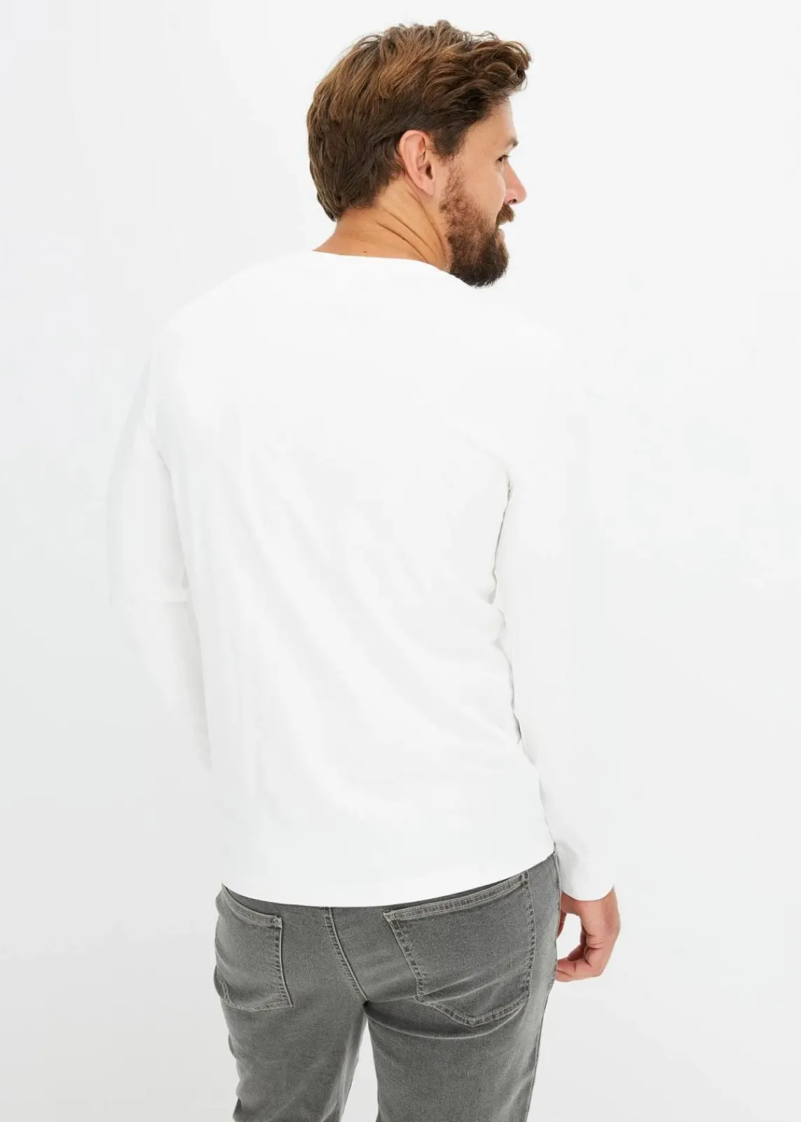 Langarm-Henleyshirt aus reiner Baumwolle|bonprix Online