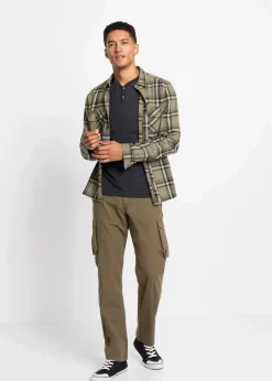 Langarm-Henleyshirt aus reiner Bio-Baumwolle (2er Pack)|bonprix New