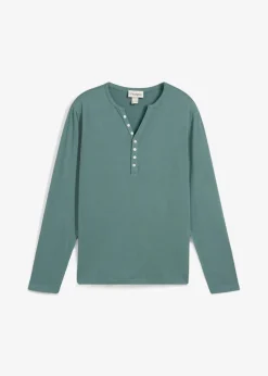 Langarm-Henleyshirt aus reiner Bio-Baumwolle, Slim Fit|bonprix Best