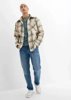 Langarm-Henleyshirt aus reiner Bio-Baumwolle, Slim Fit|bonprix Best