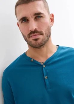 Langarm-Henleyshirt aus reiner Bio-Baumwolle (2er Pack)|bonprix Discount