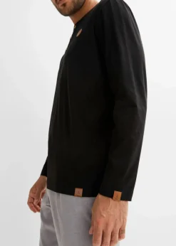 Langarm-Henleyshirt aus reiner Bio-Baumwolle (2er Pack)|bonprix Hot
