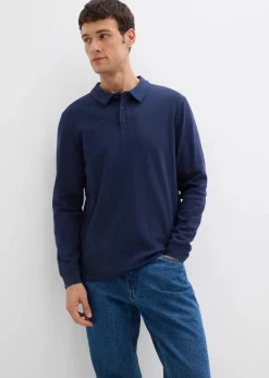 Langarm-Poloshirt aus reiner Bio-Baumwolle|bonprix Discount